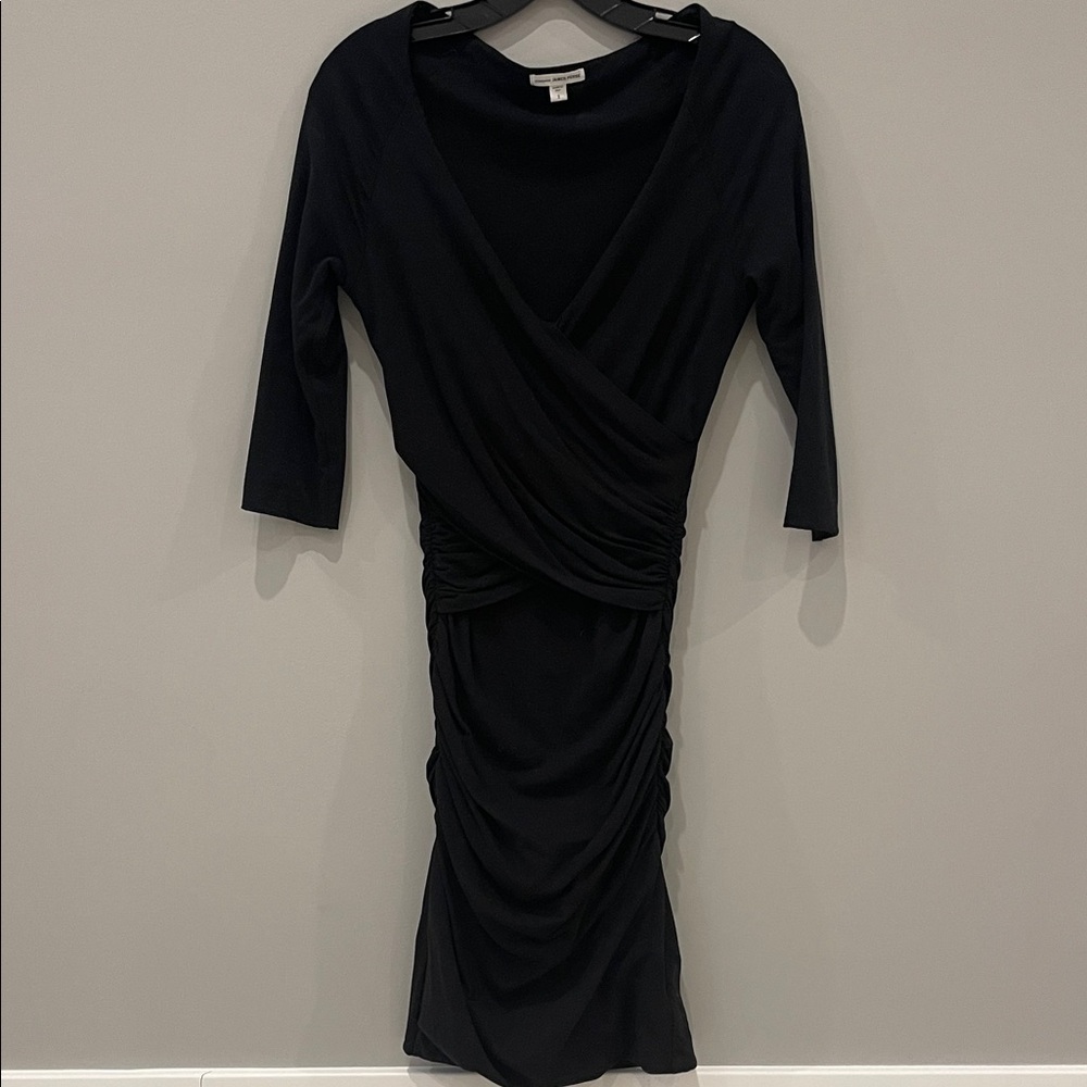 James Perse V-Neck Ruched Dress